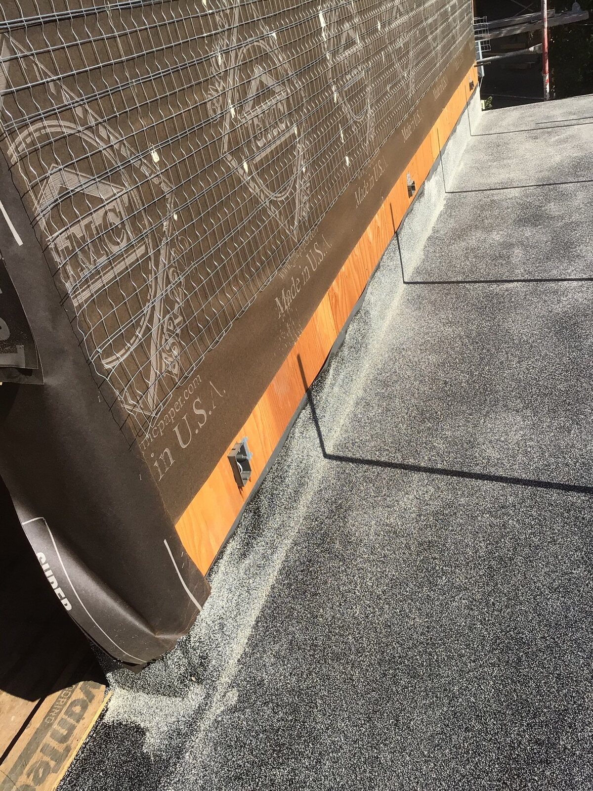 After waterproofing: completed CIM 1000 surface over the walkway and staircase