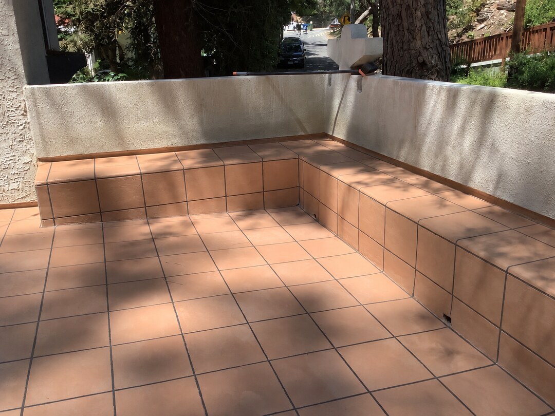 Terracotta tile finish completed by California Decking & Waterproofing