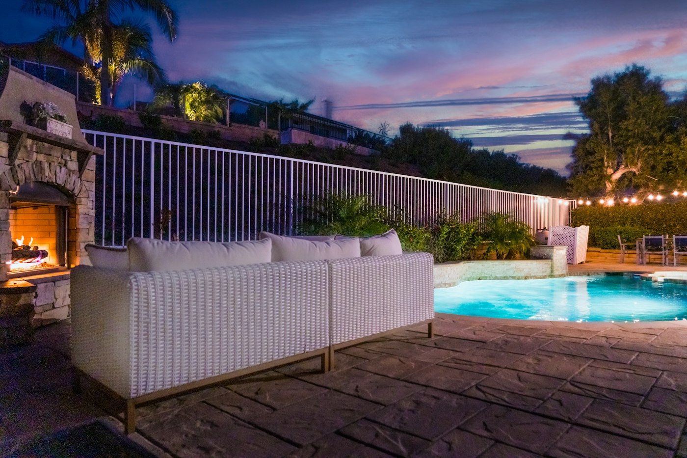 Pool and outdoor living area in San Clemente