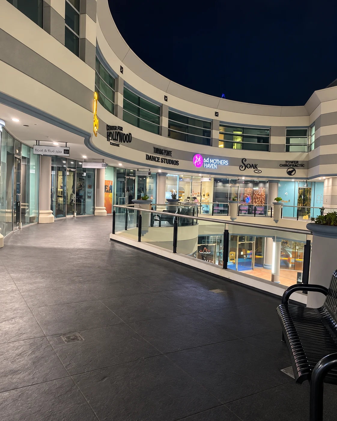 After waterproofing: completed dark MC System walking surface at 16101 Ventura Boulevard in Encino